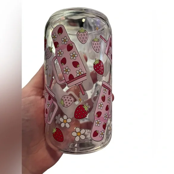 Strawberry Tumbler Design Glass Tumbler - Picture 2 of 2
